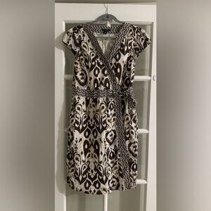 Tommy Hilfiger Brown and White Sleeveless Sundress